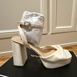 Ivory Satin Platform Sandal